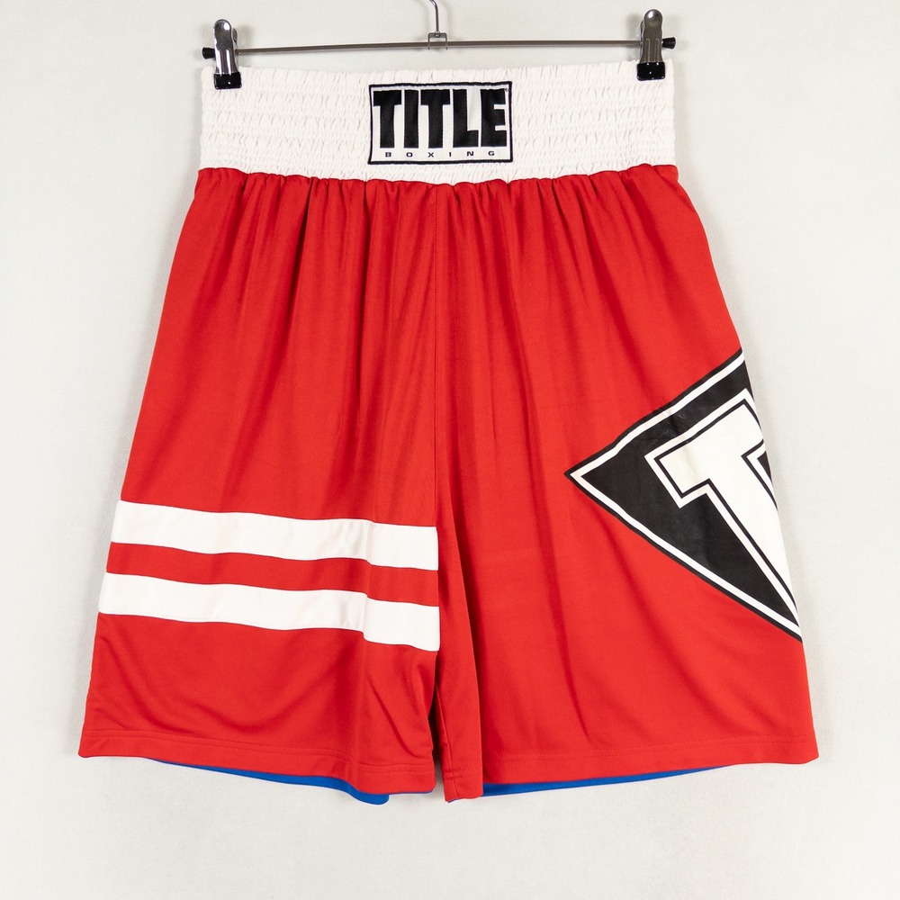 Title Boxing Trunks Shorts Men XL Red White Blue Reversible MMA Muay Thai Active